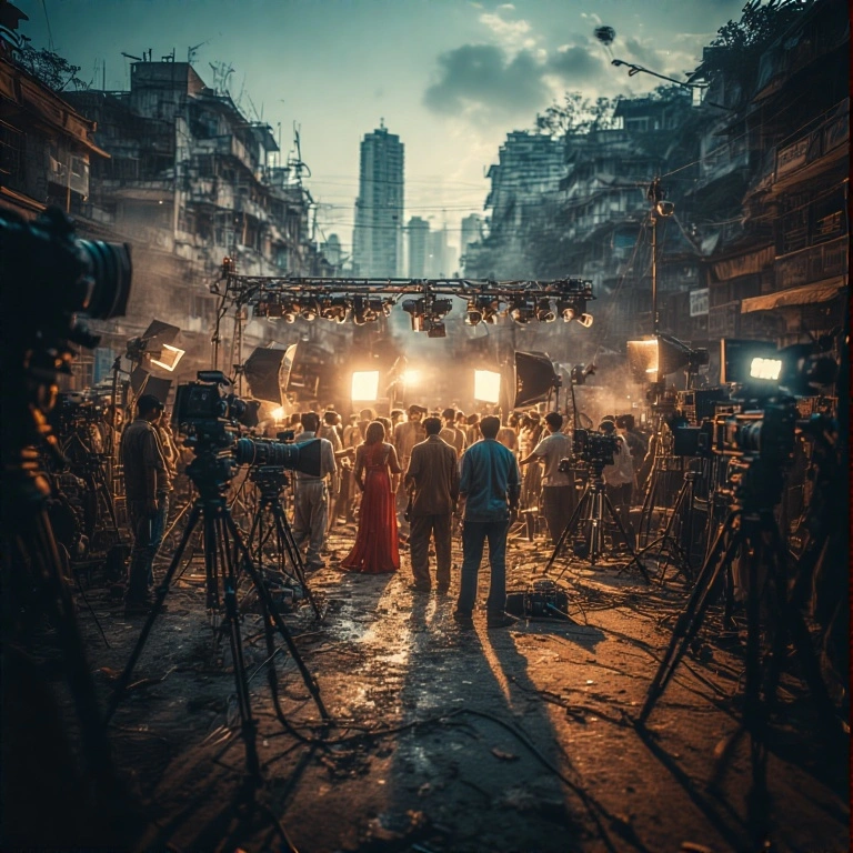 Bollywood shoot setup on location in Mumbai